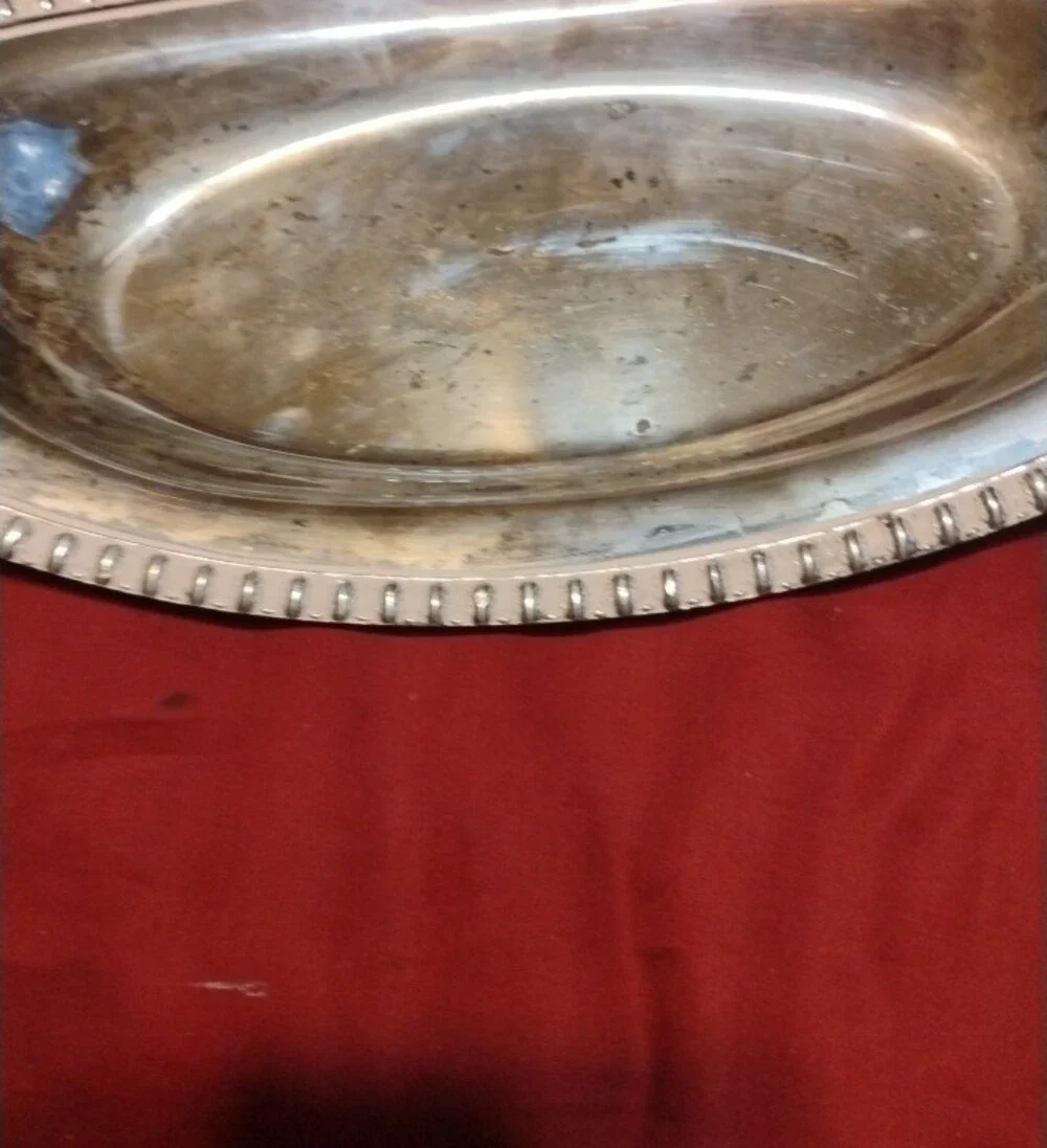 Silver plate Oval Bread Vintàge Serving Tray - Classic Home Dining